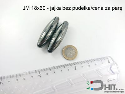JM 18x60 - jajka bez pudełka/cena za parę  - Śpiewające magnesy neodymowe jajka