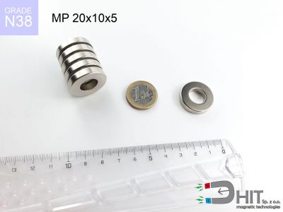 MP 20x10x5 N38 magnes pierścieniowy