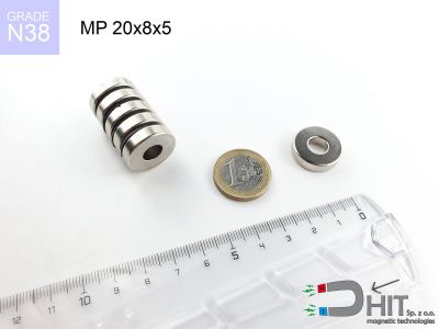 MP 20x8x5 N38 magnes pierścieniowy
