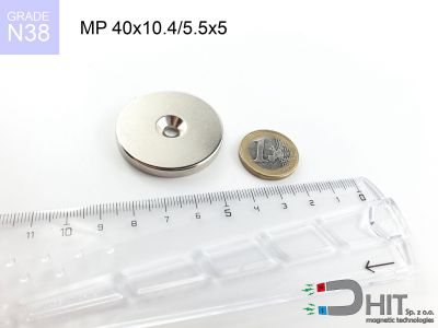MP 40x10.4/5.5x5 N38 - magnesy w kształcie pierścienia