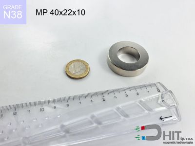 MP 40x22x10 N38 - magnesy w kształcie pierścienia