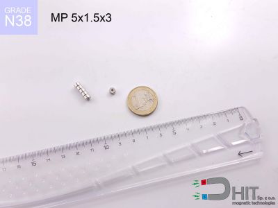 MP 5x1.5x3 N38 - neodymowe magnesy pierścieniowe