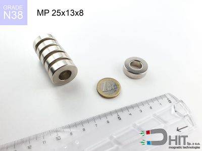 MP 25x13x8 N38 magnes pierścieniowy