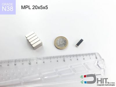 MPL 20x5x5 N38 - neodymowe magnesy płytkowe