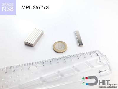 MPL 35x7x3 N38 - neodymowe magnesy płytkowe