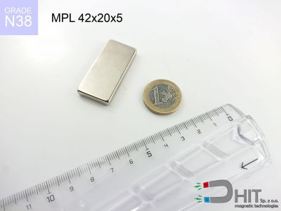 MPL 42x20x5 N38 - magnesy neodymowe płaskie