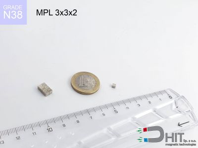 MPL 3x3x2 N38 - neodymowe magnesy płytkowe