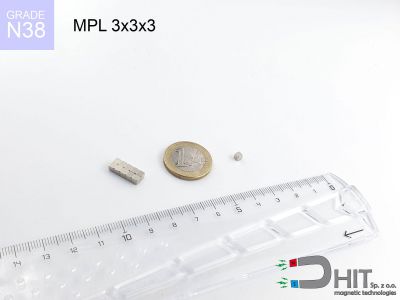 MPL 3x3x3 N38 - neodymowe magnesy płytkowe