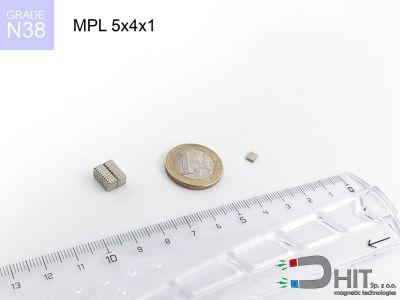 MPL 5x4x1 N38 - magnesy neodymowe płytkowe