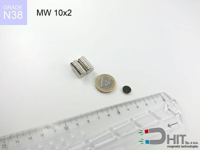 MW 10x2 [N38] - magnes walcowy