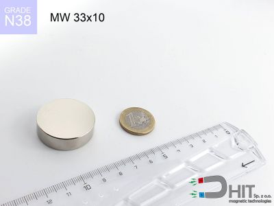 MW 33x10 [N38] - magnes walcowy