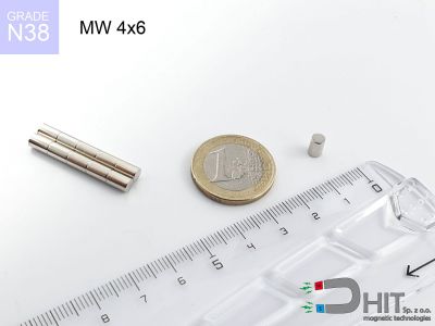 MW 4x6 N38 - magnesy w kształcie krążka