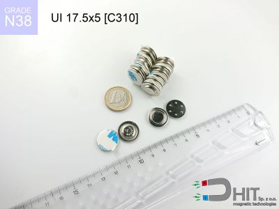 UI 17.5x5 [C310] N38 - magnetyczne mocowania do identyfikatorów