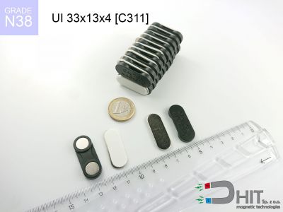 UI 33x13x4 [C311] N38 - magnetyczne uchwyty do identyfikatorów