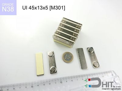 UI 45x13x5 [M301] N38 - magnetyczne zaciski do identyfikatorów