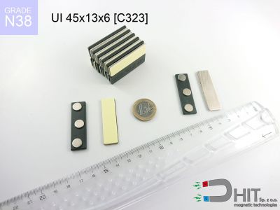 UI 45x13x6 [C323] N38 - magnetyczne zaciski do identyfikatorów