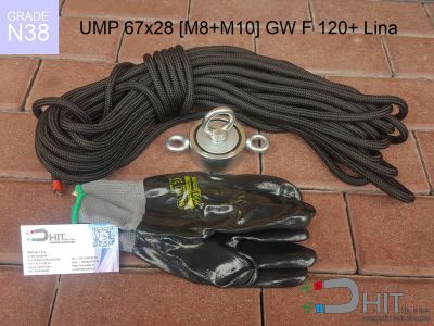 UMP 67x28 [M8+M10] GW F120 Lina N38 - magnesy neodymowe do poszukiwań w wodzie