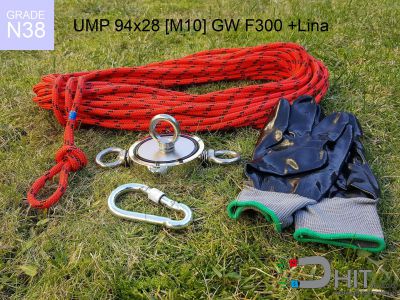 UMP 94x28 [3xM10] GW F300 GOLD Lina N38 - uchwyty magnetyczne do łowienia w wodzie