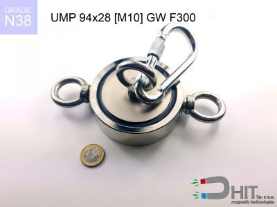 UMP 94x28 [3xM10] GW F300 GOLD N38 - magnetyczne uchwyty do poszukiwań w wodzie