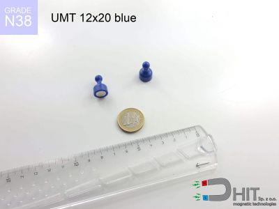 UMT 12x20 blue N38 - uchwyty magnetyczne na tablice
