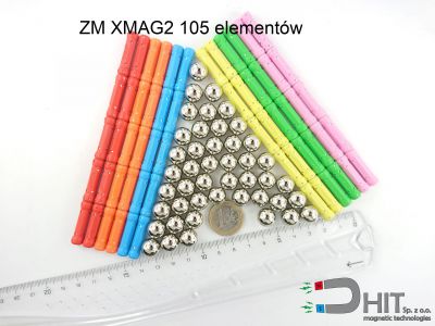 ZM XMAG2 105 elementów  - układanki magnetyczne xmag<sup>2</sup>
